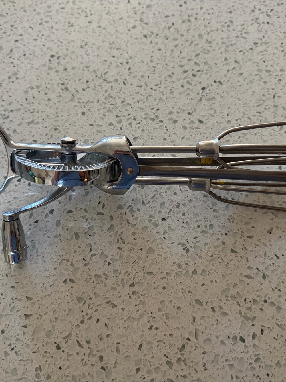Chrome Hand Crank Egg Beater Mixer - Stainless Silver